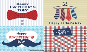 4 fathers day cards vector